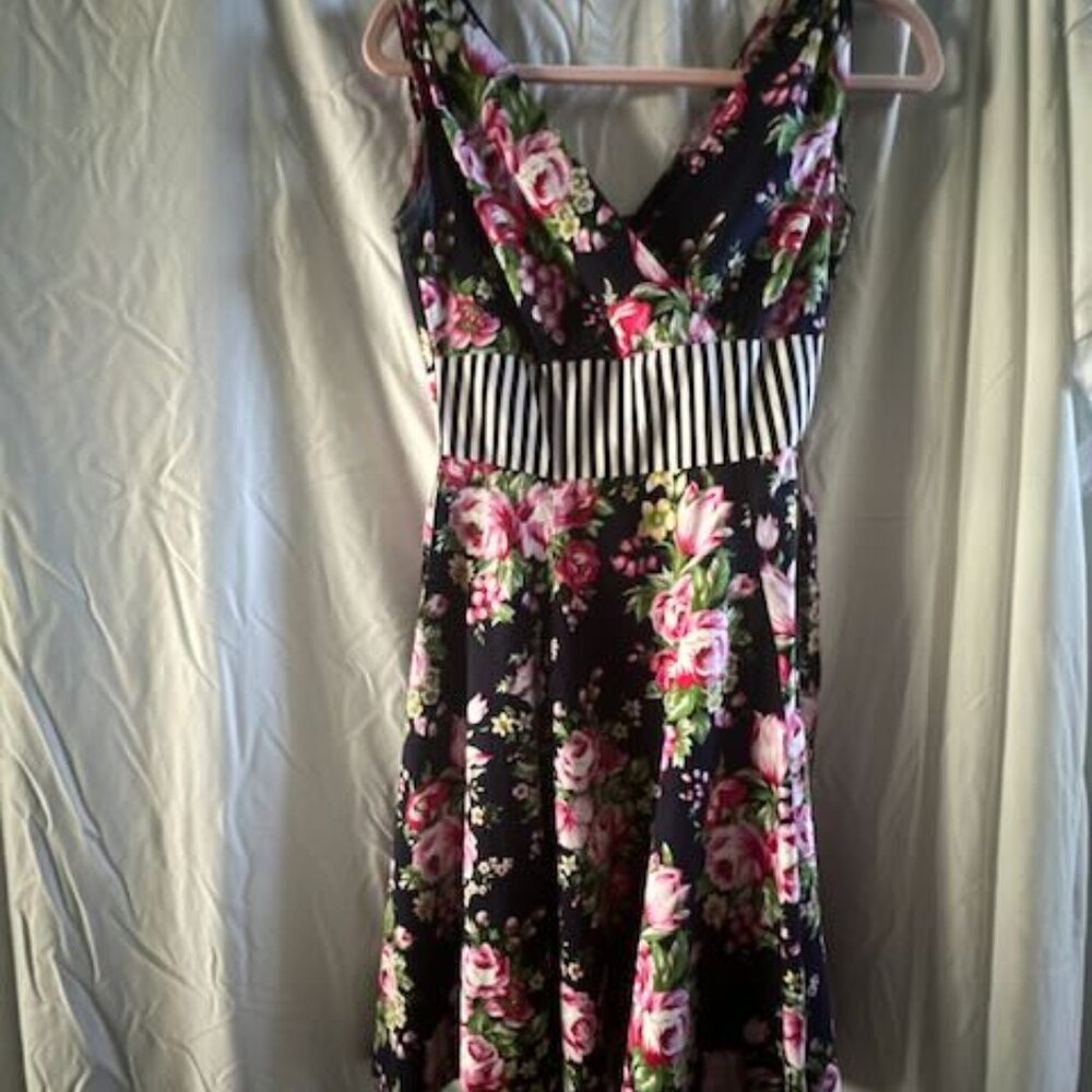 Heart of Haute Pin Up Fit and Flare Floral Dress Size SM